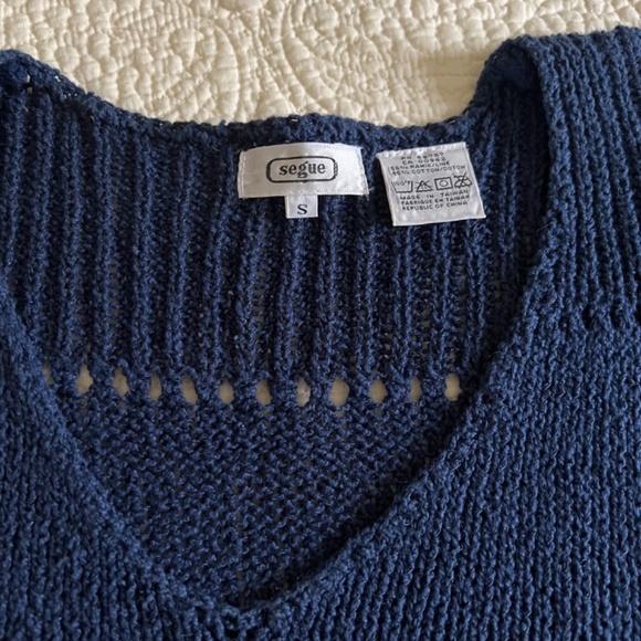 Vintage Deep Blue Sleeveless Sweater Vest - Picture 3 of 9